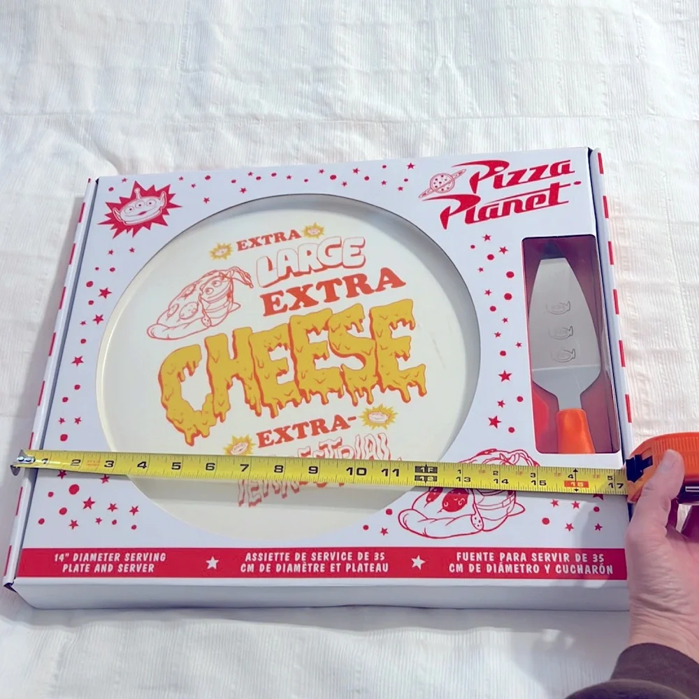 Disney Parks Hard to Find Planet Pizza Set Serving Plate & Server 14" Toy Story - Picture 6 of 9